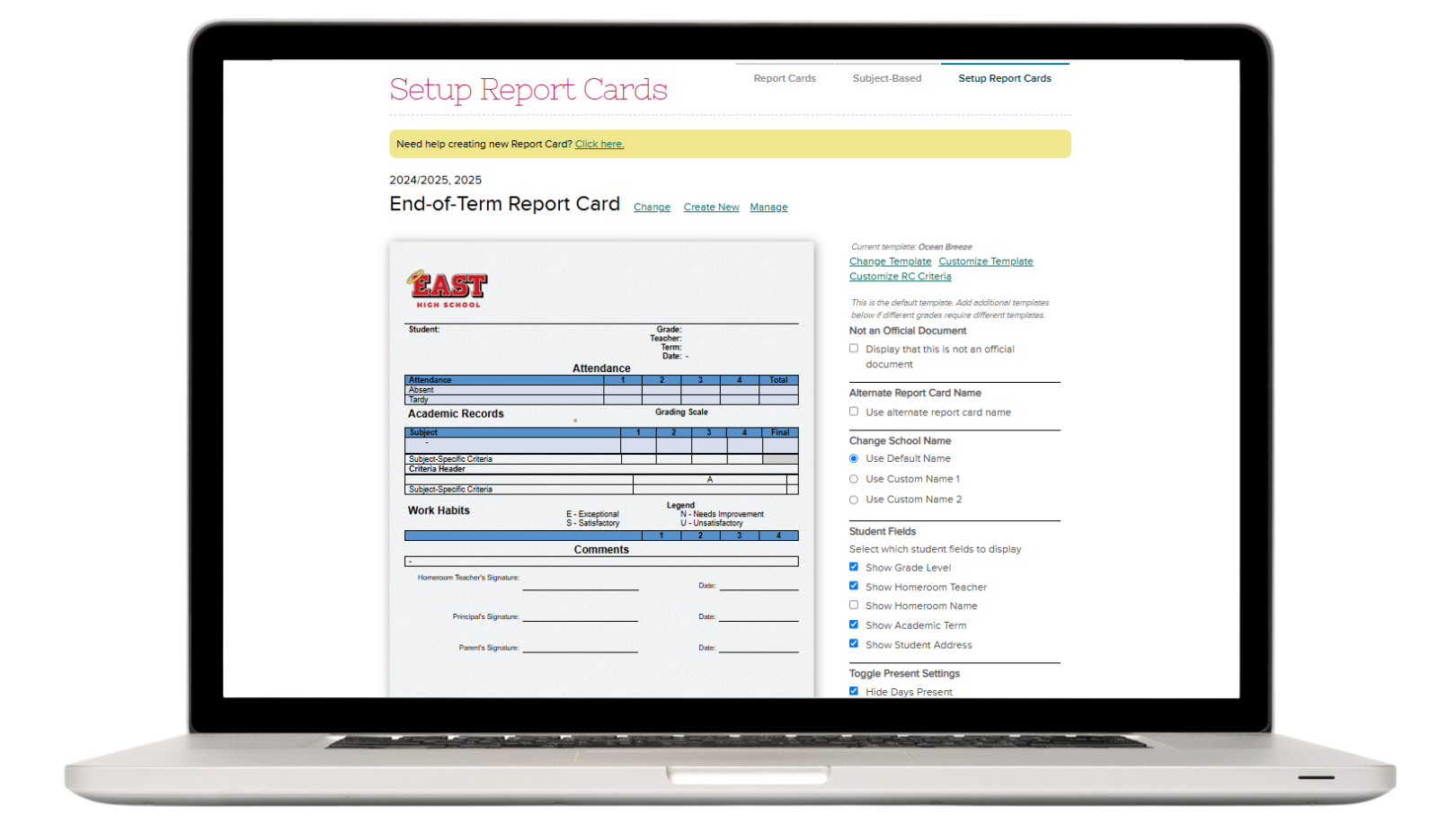 Student Report Card and Grade Management System