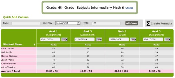 Teacher's Gradebook