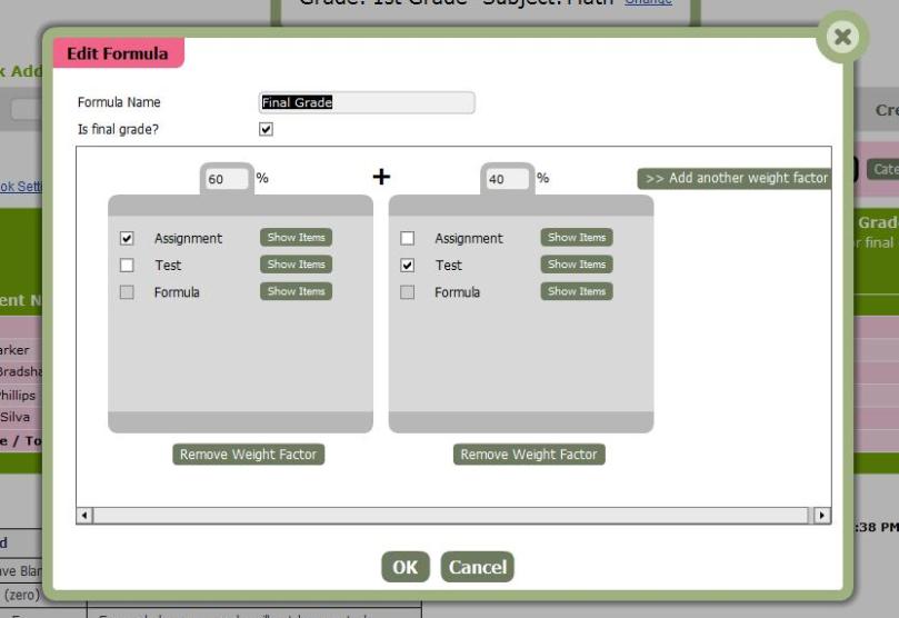 Calculation of Final Grade with Weighted Categories