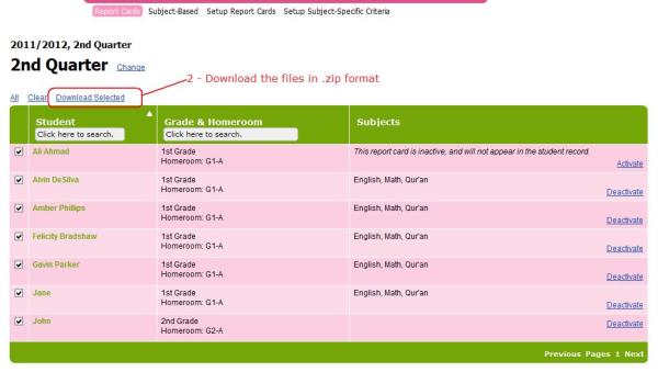 Download the selected files