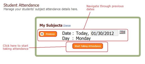 Start Taking Attendance