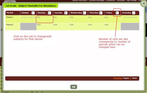 Setting up the Attendance Schedule Setting up the Attendance Schedule for a particular class