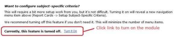Turning on Subject-Specific Criteria Turning on Subject-Specific Criteria
