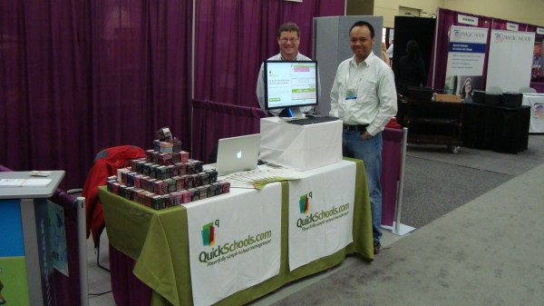 That's me at Chris after setting up the QuickSchools booth