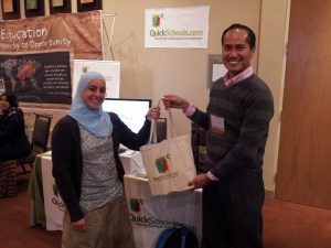 Azreen presenting a little gift to Al-Noor Sunday School Azreen presenting a little gift to Al-Noor Sunday School