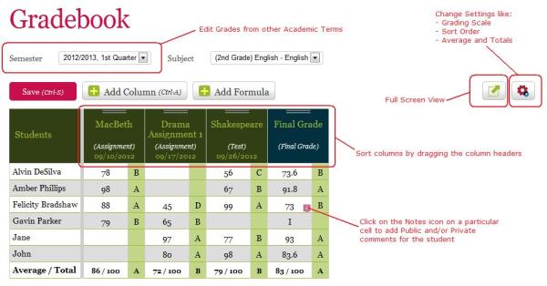 QuickSchools Gradebook on HTML5 QuickSchools Gradebook on HTML5