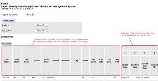 Custom Report for State Reporting Custom Report for State Reporting