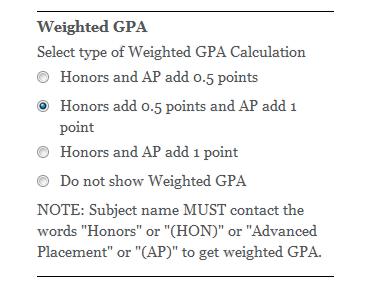 Configuration Options under "Report Cards" > "Setup Report Cards" for select templates Configuration Options under "Report Cards" > "Setup Report Cards" for select templates