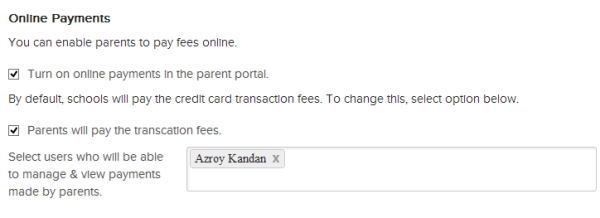 Pass Online Payment Transaction Fees to Parent