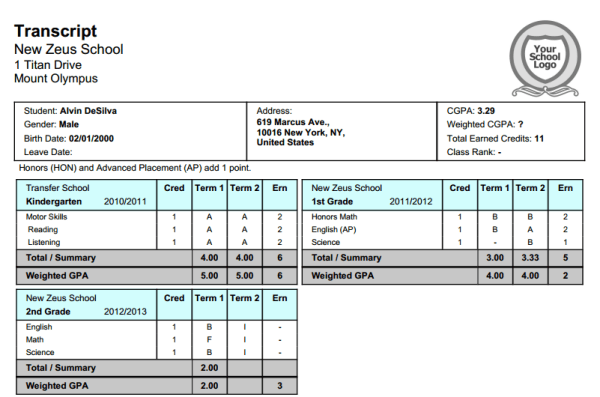 Sample Transcript