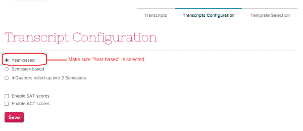 Transcript Configuration