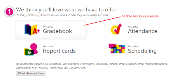 QuickSchools Test Drive