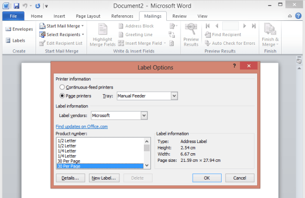 Start Mail Merge