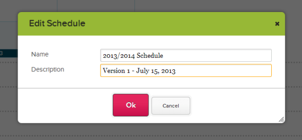 Edit Schedule Name and Description
