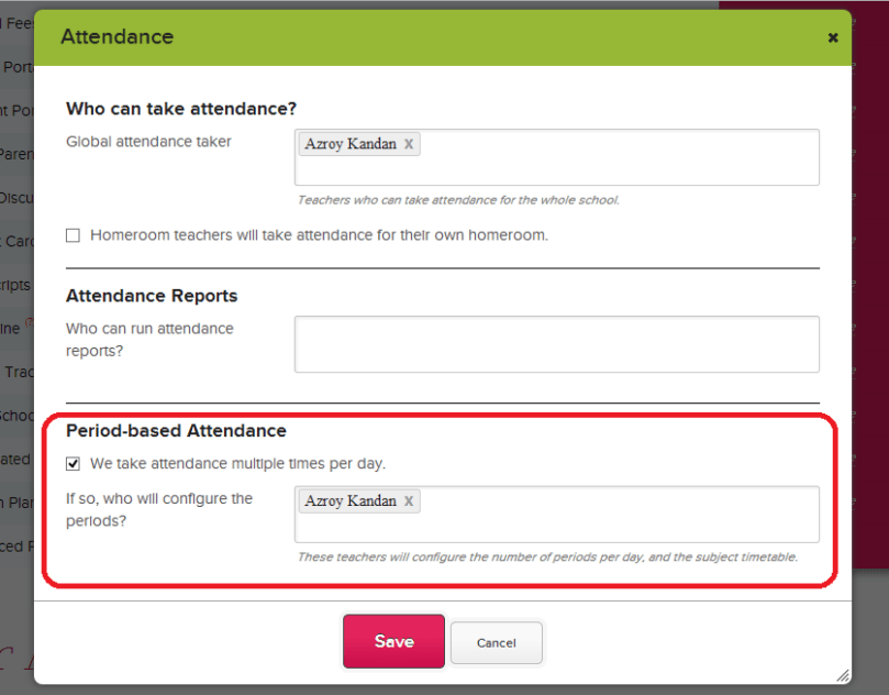 Turn on Subject-Based Attendance