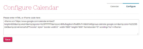 Configuring your Calendar App