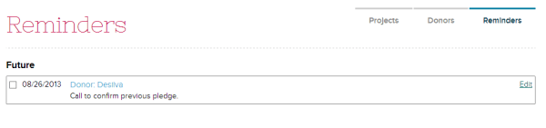 Create and Follow-Up with Donors using Reminders