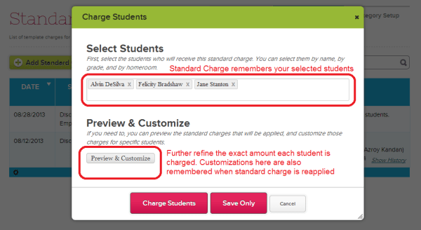 Applying a Standard Charge
