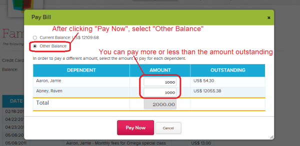 Parents Paying Online