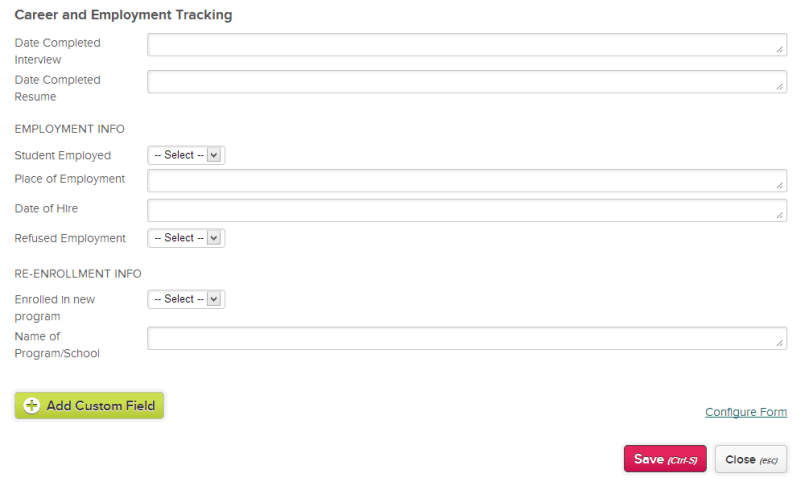Career Tracking using QuickSchools Custom Fields for Students