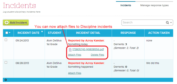 Attach Files to Discipline Incidents