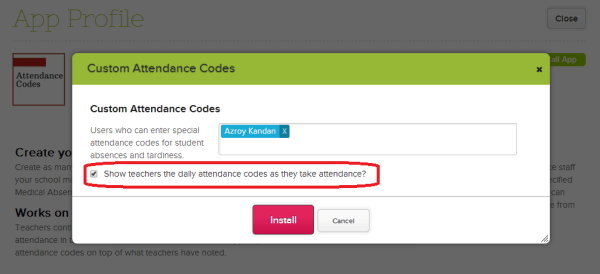 Configure Access for Custom Attendance Codes
