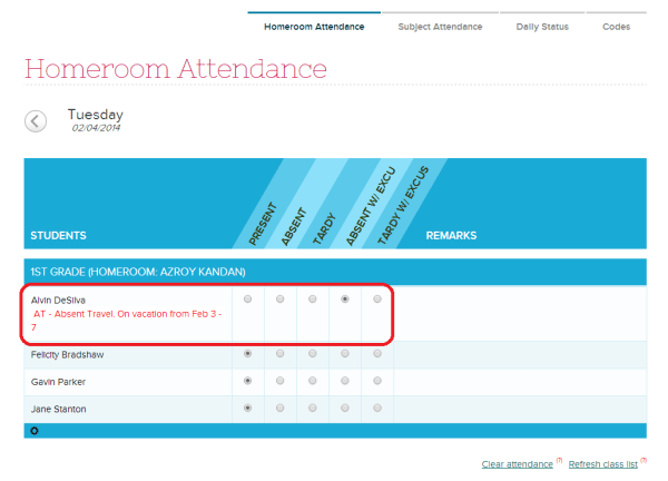 Allow Attendance Takers to view applied Attendance Codes in the Attendance Roster