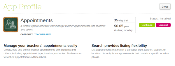 New Appointments App on QuickSchools
