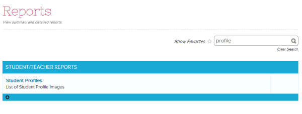 Viewing the Student Profiles Report
