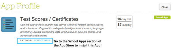Test Scores App