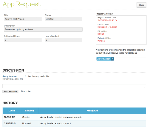 Manage Requirements and Development Hours with your own Development Team