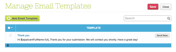 Managing QuickSchools Email Templates for Admissions