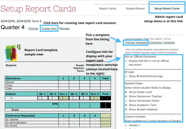 setup-report cards