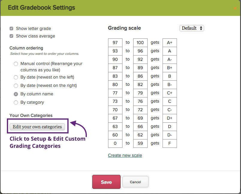 Change Grading Scale