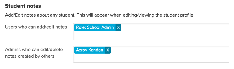 Configure Student Notes