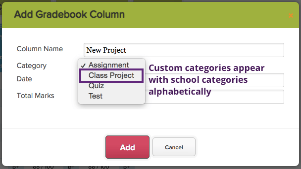 Column and formulas using the new category work the exact same as columns and formulas using your school's categories.