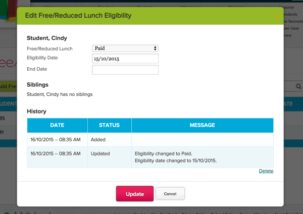 Track Eligibility and Changes in Free / Reduced Lunch