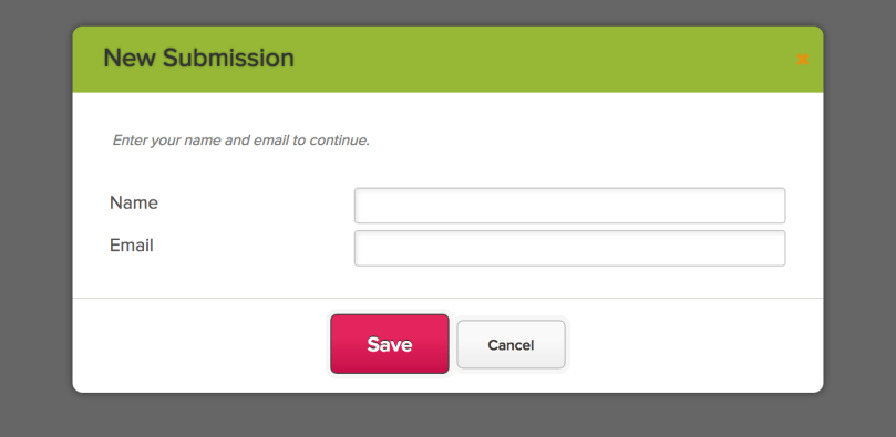 Creating a New Online Form Submission for Unauthenticated User