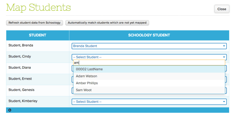 Step 1: Map Students from QuickSchools to Schoology