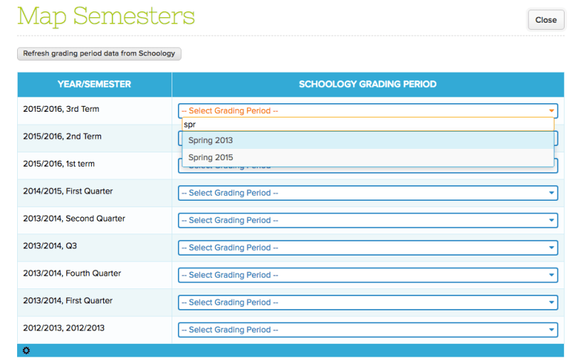 Step 3: Map Semesters from QuickSchools to Schoology
