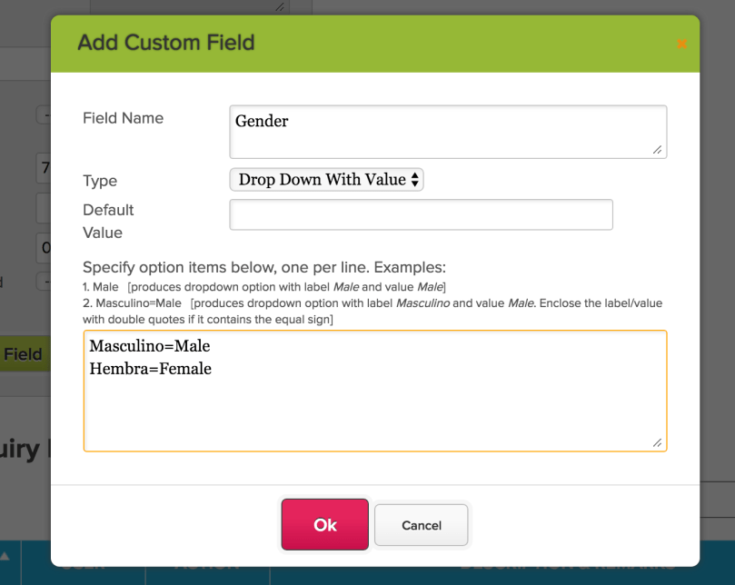 Custom Field Type - Drop Down With Value