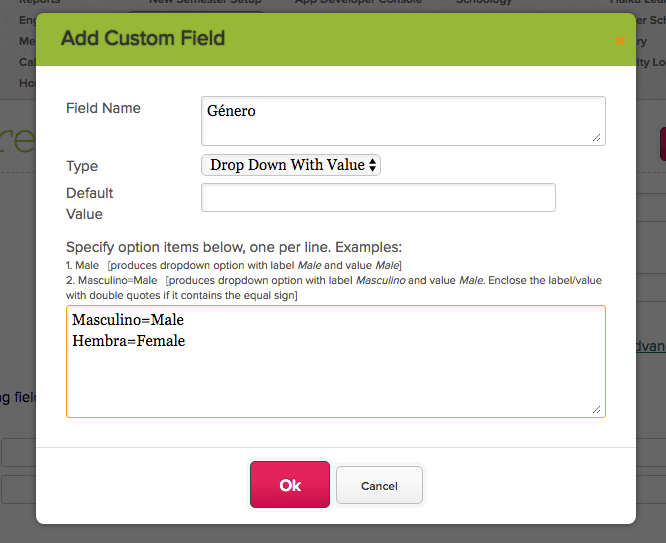"Drop Down With Value" Custom Field Type supports Key-Value Pairs