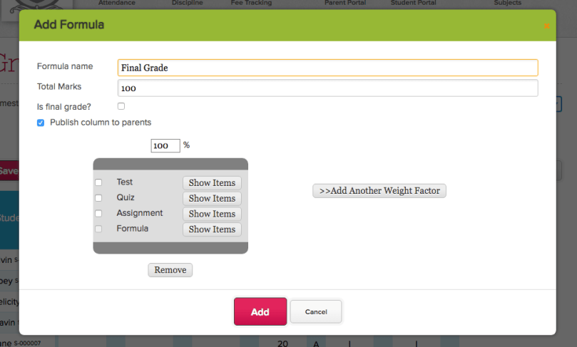 Publish Formula Column in Gradebook