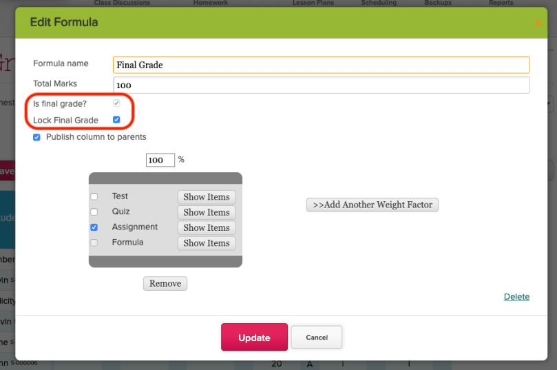 Ability to Lock FInal Grade Column in Gradebook