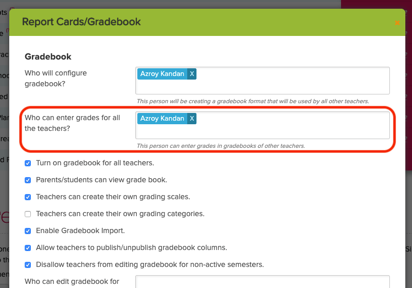 Configure Access to Lock Gradebook Final Grade