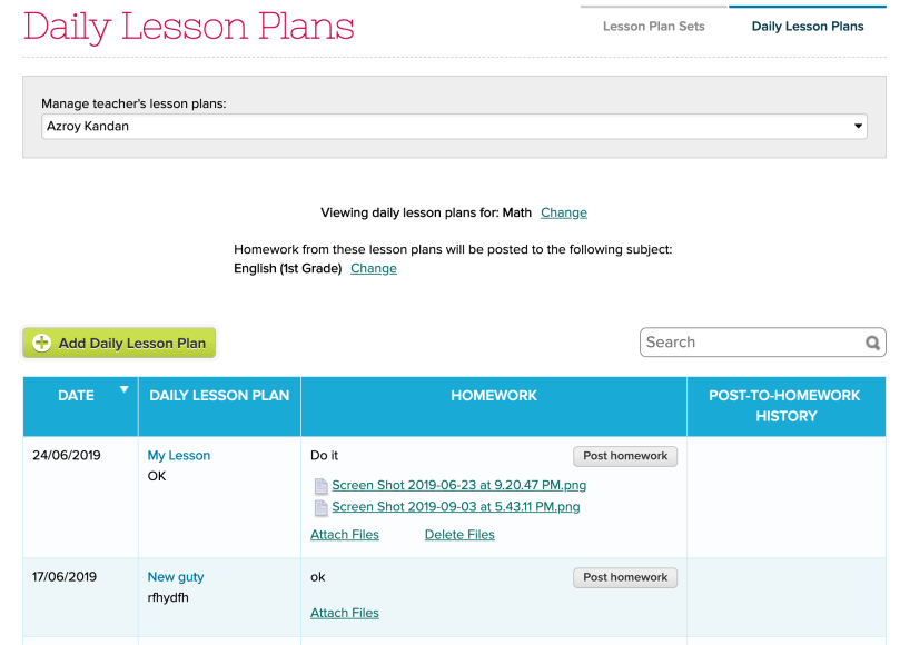 Lesson Plans now support Multiple Attachments 
