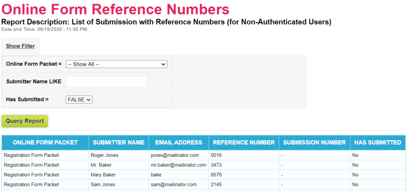 Online Form Reference Numbers Report - QuickSchools Blog