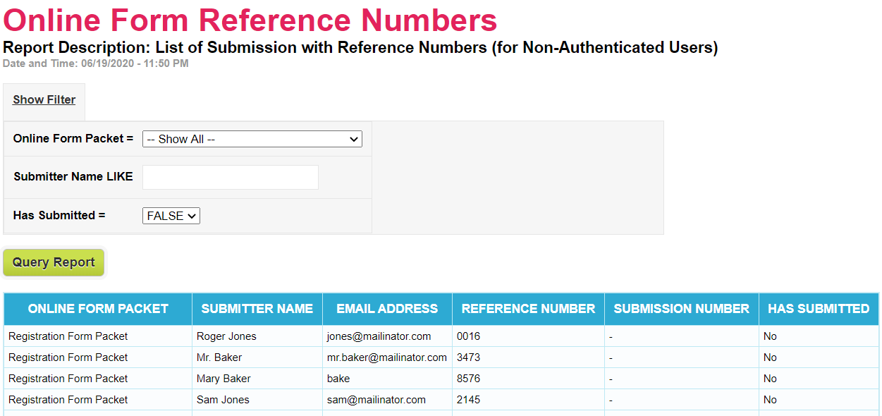 Online Form Reference Numbers Report - QuickSchools Blog