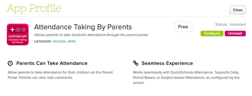 Attendance Taking by Parents app