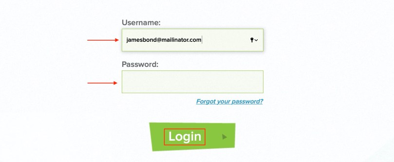 Enter in your username and password to log in